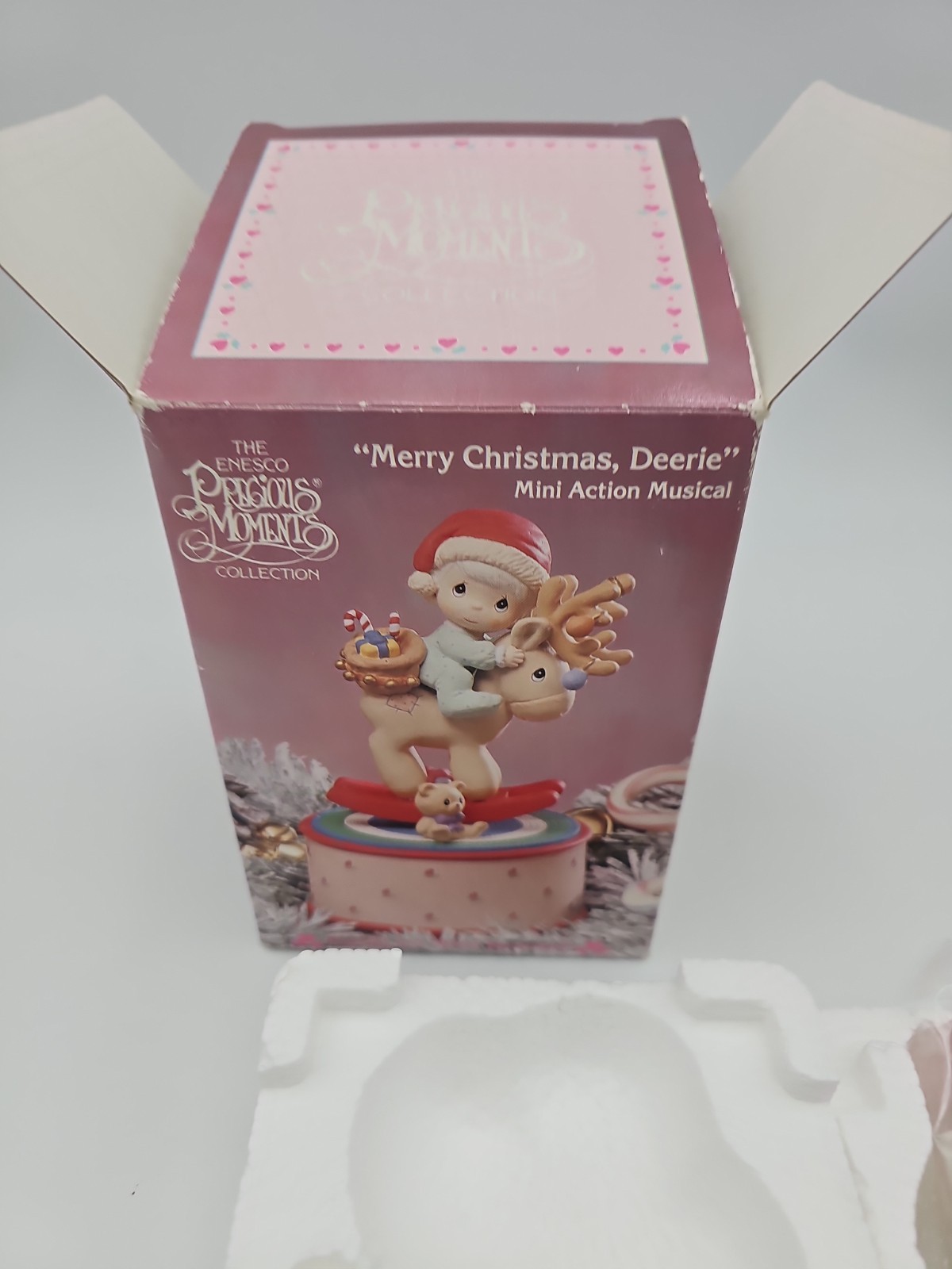 Enesco Precious Moments Merry Christmas Deerie 1992 Mini Action Musical NIB