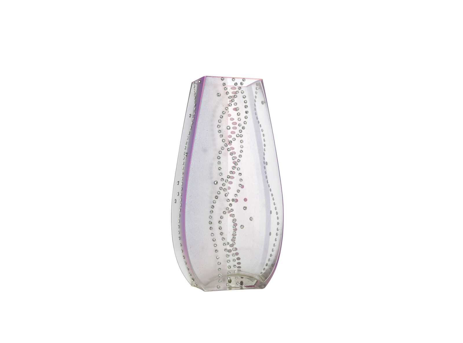 Victoria Bella 12\'\' Height Vase Glass Pattern: Silver Rain