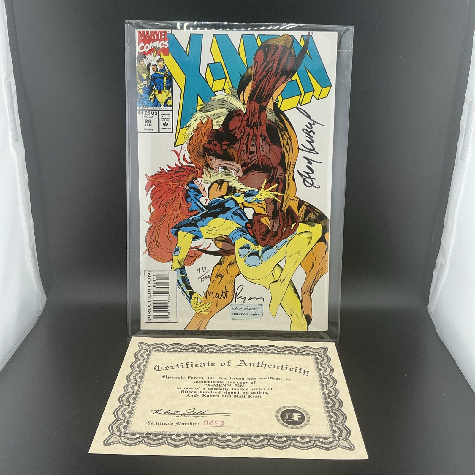 X-Men #28 Sabretooth Jean Grey Signed by Andy Kubert and Matt Ryan w/ COA