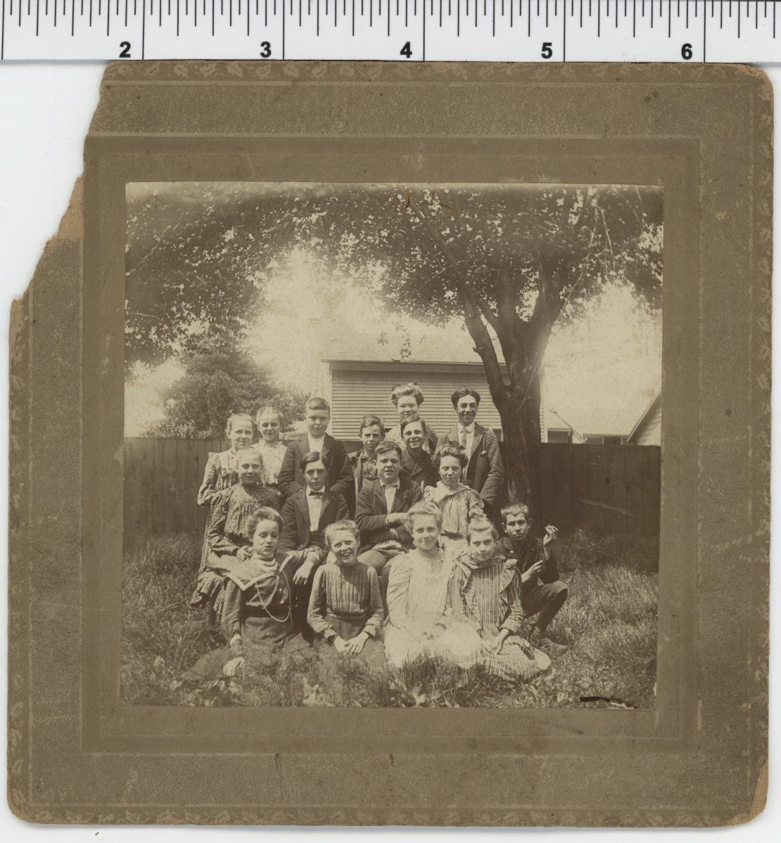Vintage 1890s CABINET CARD photograph / Country SCHOOL CLASS KIDS Pose Act Silly