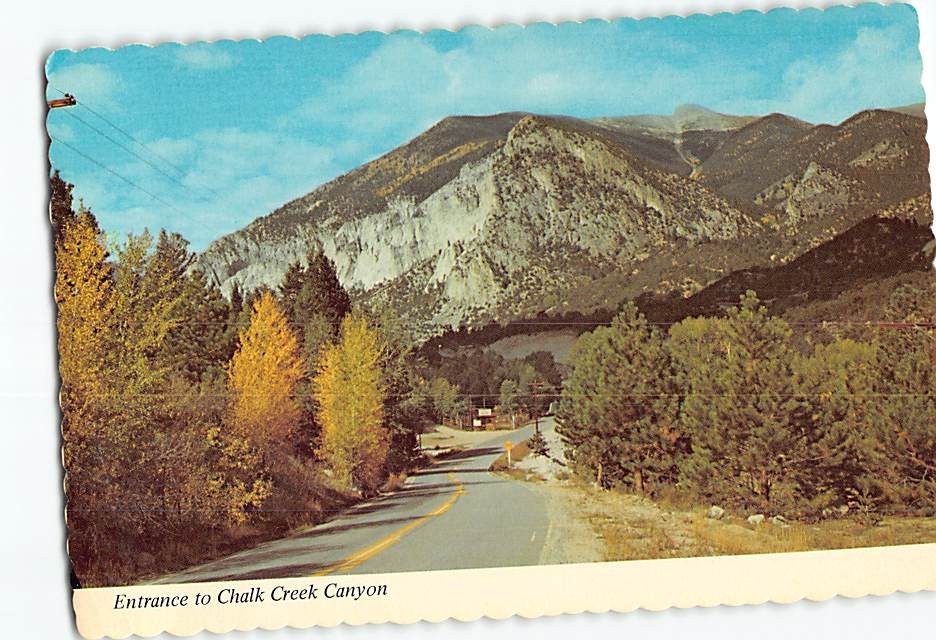 Postcard Entrance yo Chalk Creek Canyon West of Nathrop Colorado USA