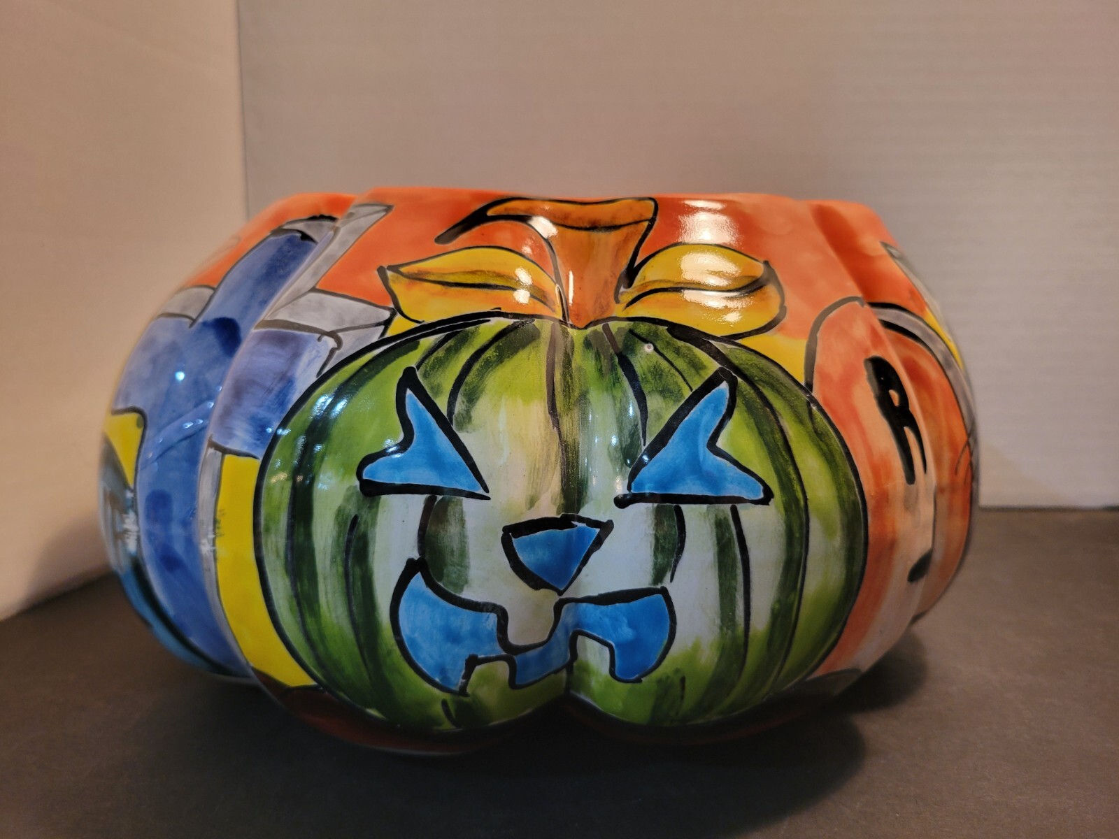 Rare Gerardo Garcia Talavera Ceramic Pumpkin Bowl Rare Gerardo Garcia Talavera Ceramic Pumpkin Bowl
