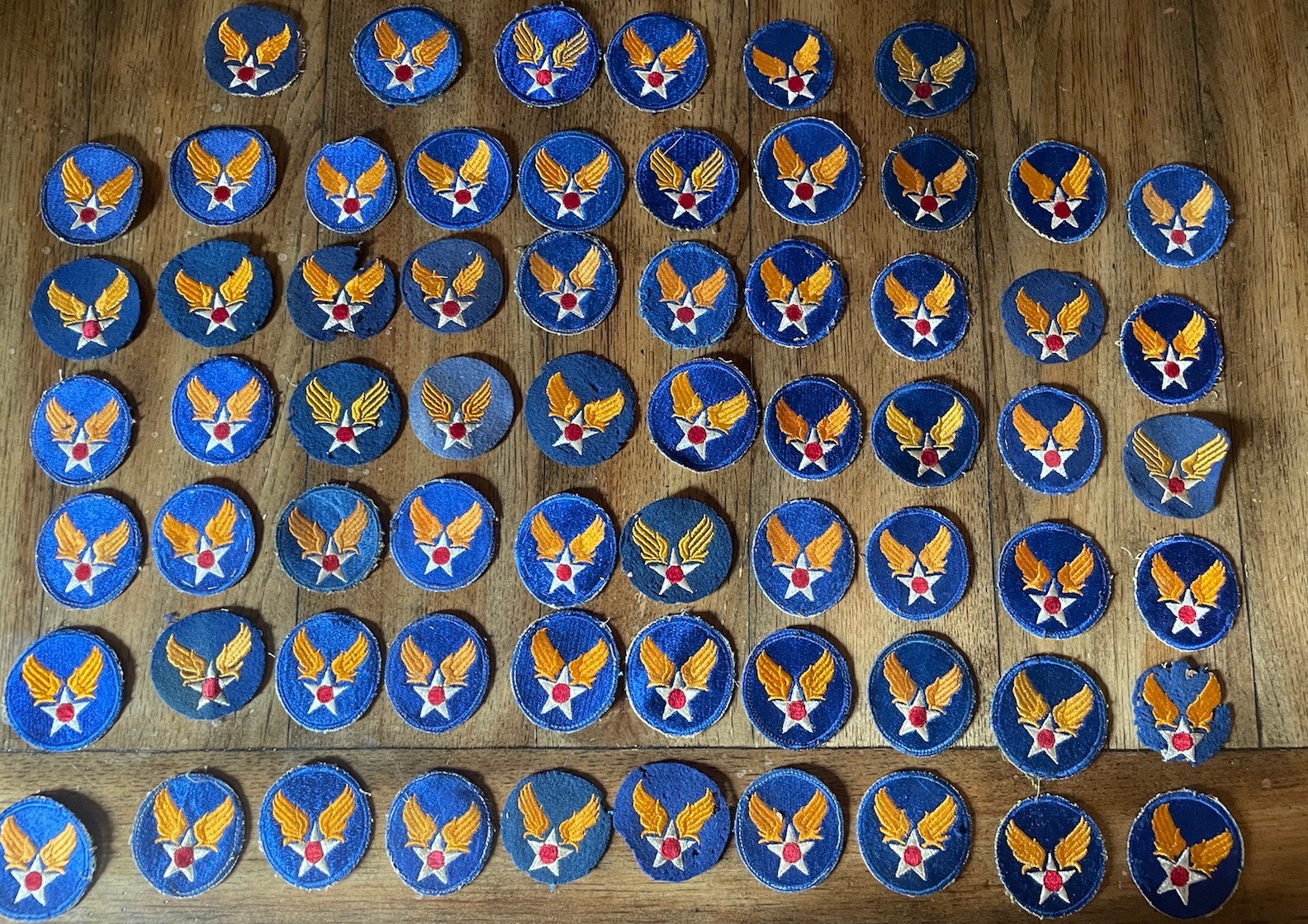 WWII Army Air Corps Headquarters Patch, 100% Original, Uniform Worn WWII Army Air Corps Headquarters Patch, 100% Original, Uniform Worn