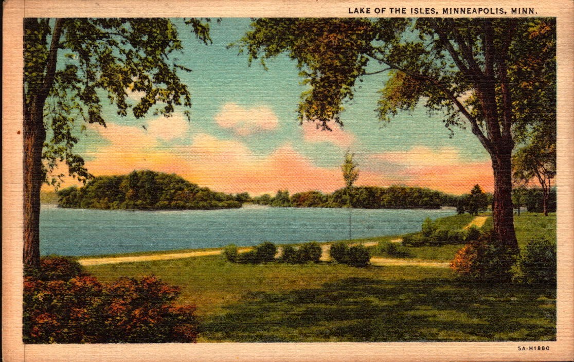 Vintage Postcard Lake Of The isles Minneapolis MN
