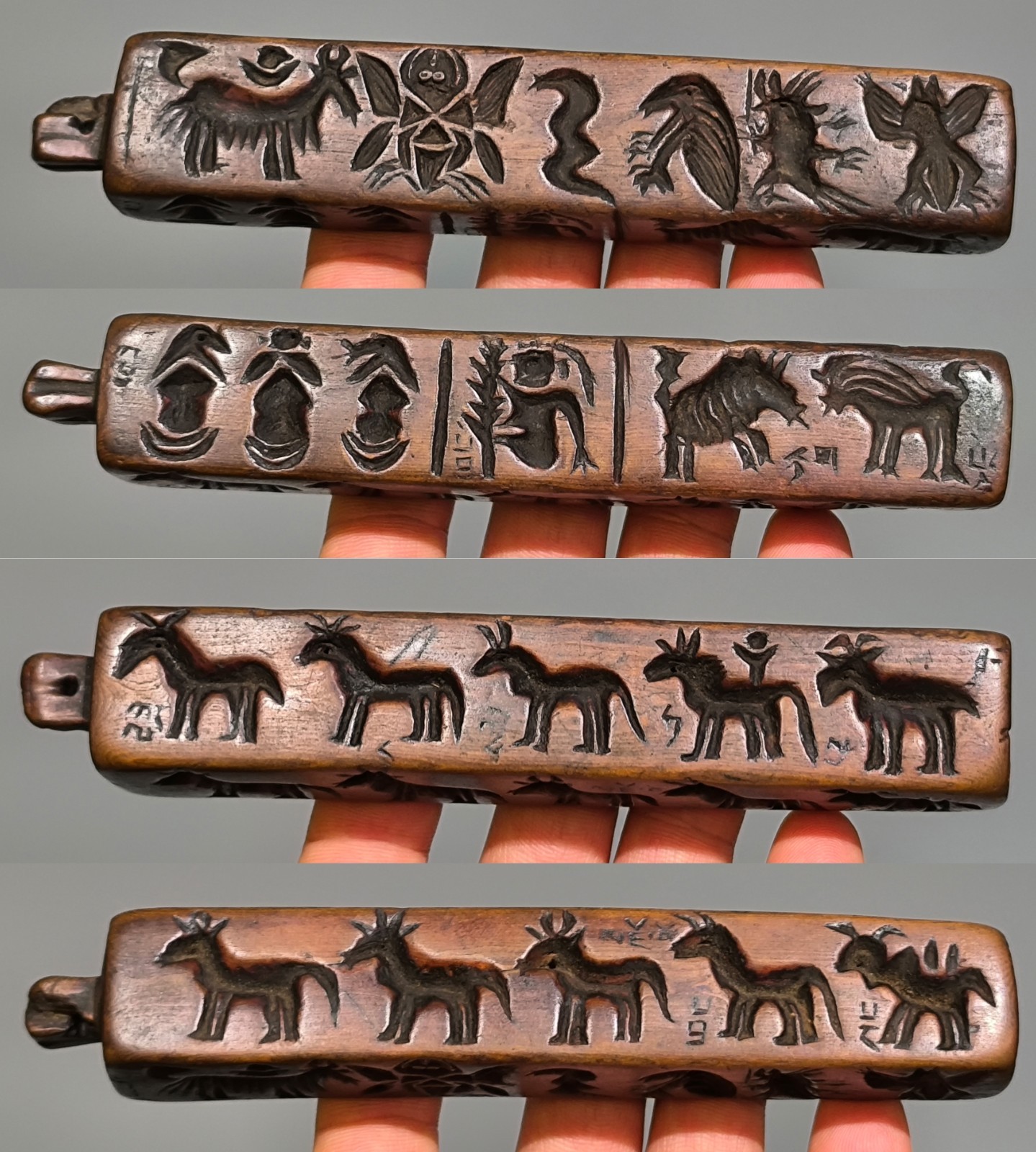 Real 18th Century Tibet Old Antique Buddhist Carved Wood Bon Zanpar Temple-board
