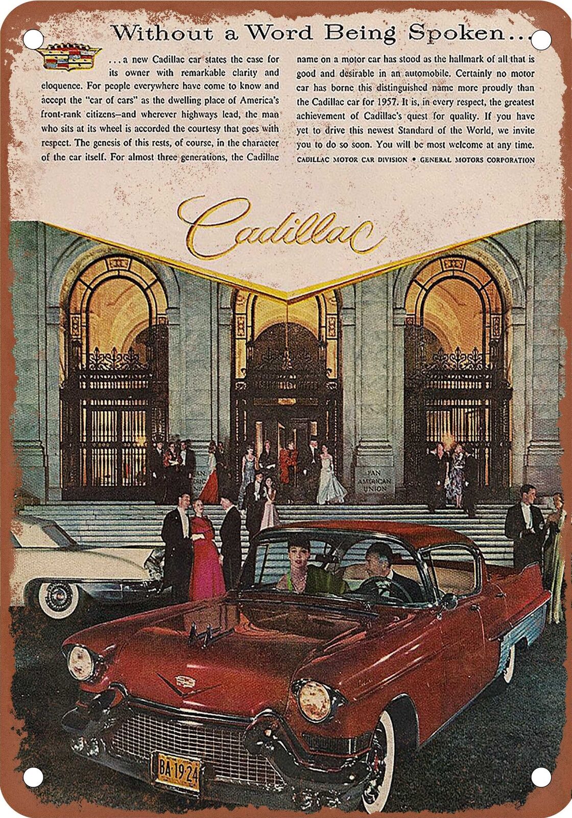 METAL SIGN - 1957 Cadillac Vintage Ad 07 - Old Retro Rusty Look