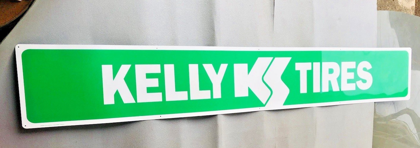 Goodyear KELLY TIRES  8ft Aluminum  Sign Vintage Style Wall Decor, 80s/90s 