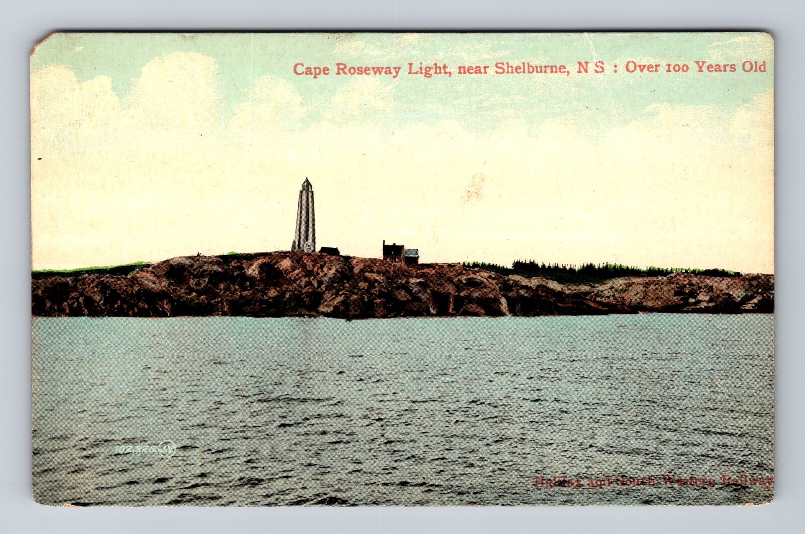 Shelburne-Nova Scotia, Cape Roseway Light, Antique Souvenir Vintage Postcard