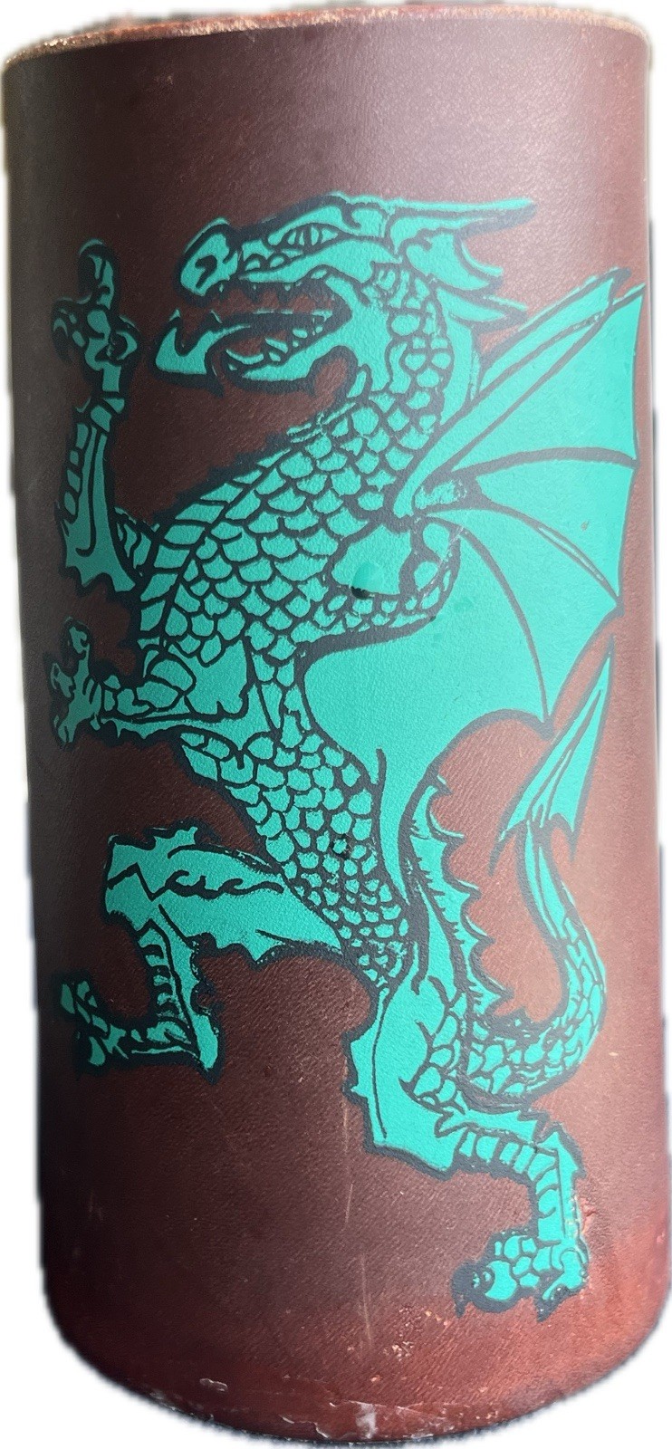 Vtg Ye Dragon Leather Mug Stein Handcrafted Dragon 6.5” UNUSED B&H Leather Mugs