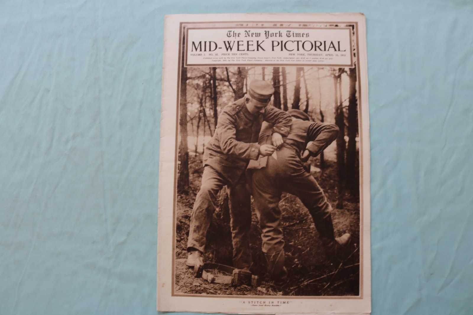 1915 APRIL 15 NEW YORK TIMES MID-WEEK PICTORIAL - A STITCH IN TIME - NP 9135