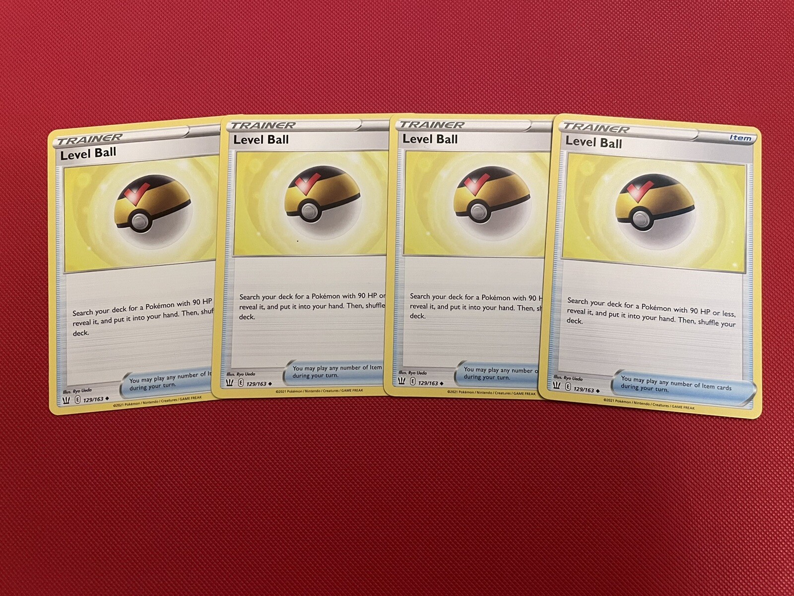 Level Ball - 129/163- Battle Styles - Trainer - Playset (x4) Pack Fresh