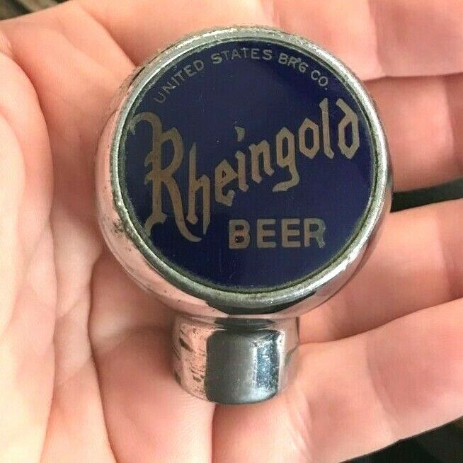 VINTAGE RHEINGOLD BEER BALL TAP KNOB HANDLE UNITED STATES BREWING CO CHICAGO IL