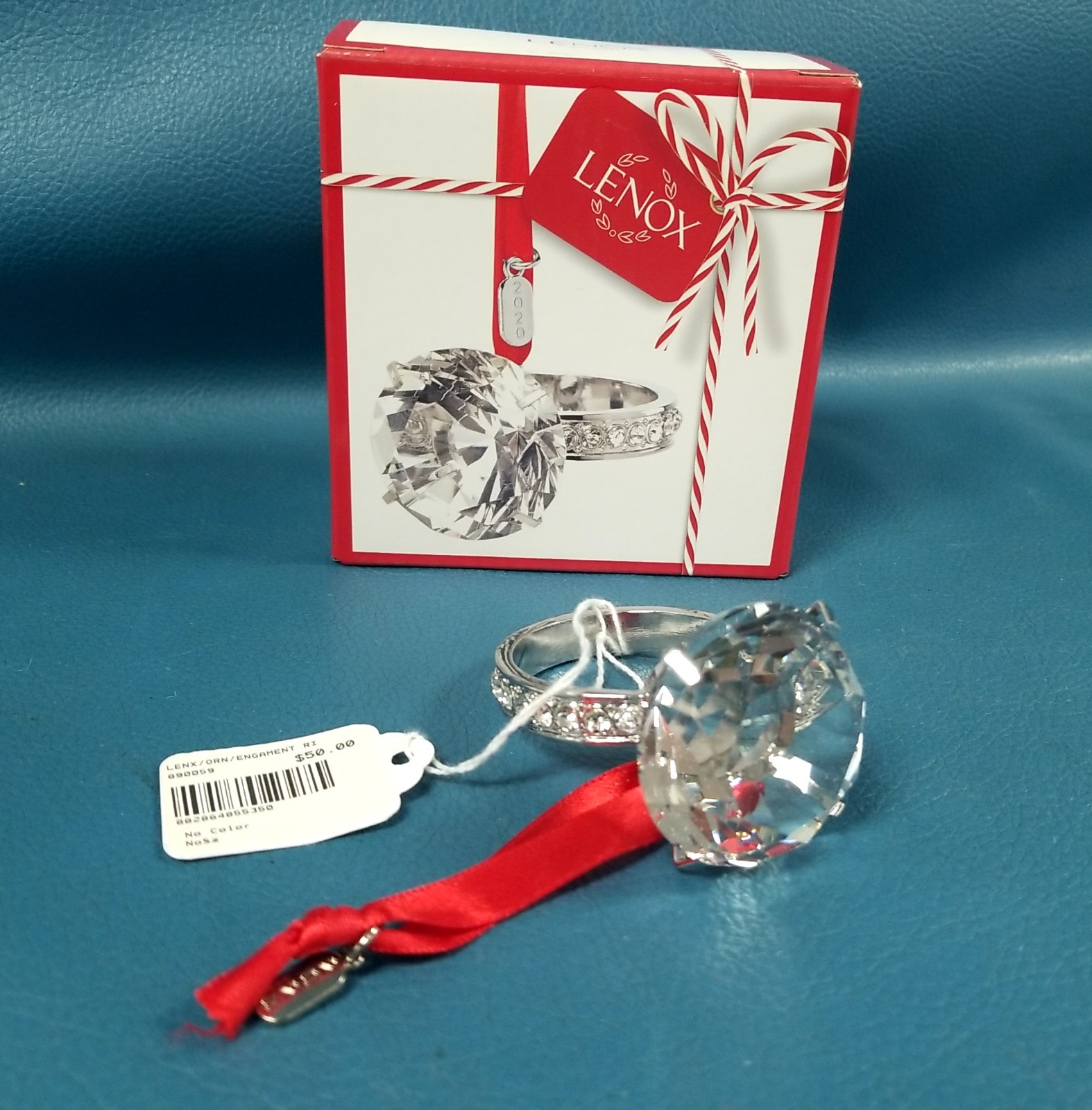 Lenox 2020 NWT Engagement Ring Ornament Crystal Christmas Gift In Box