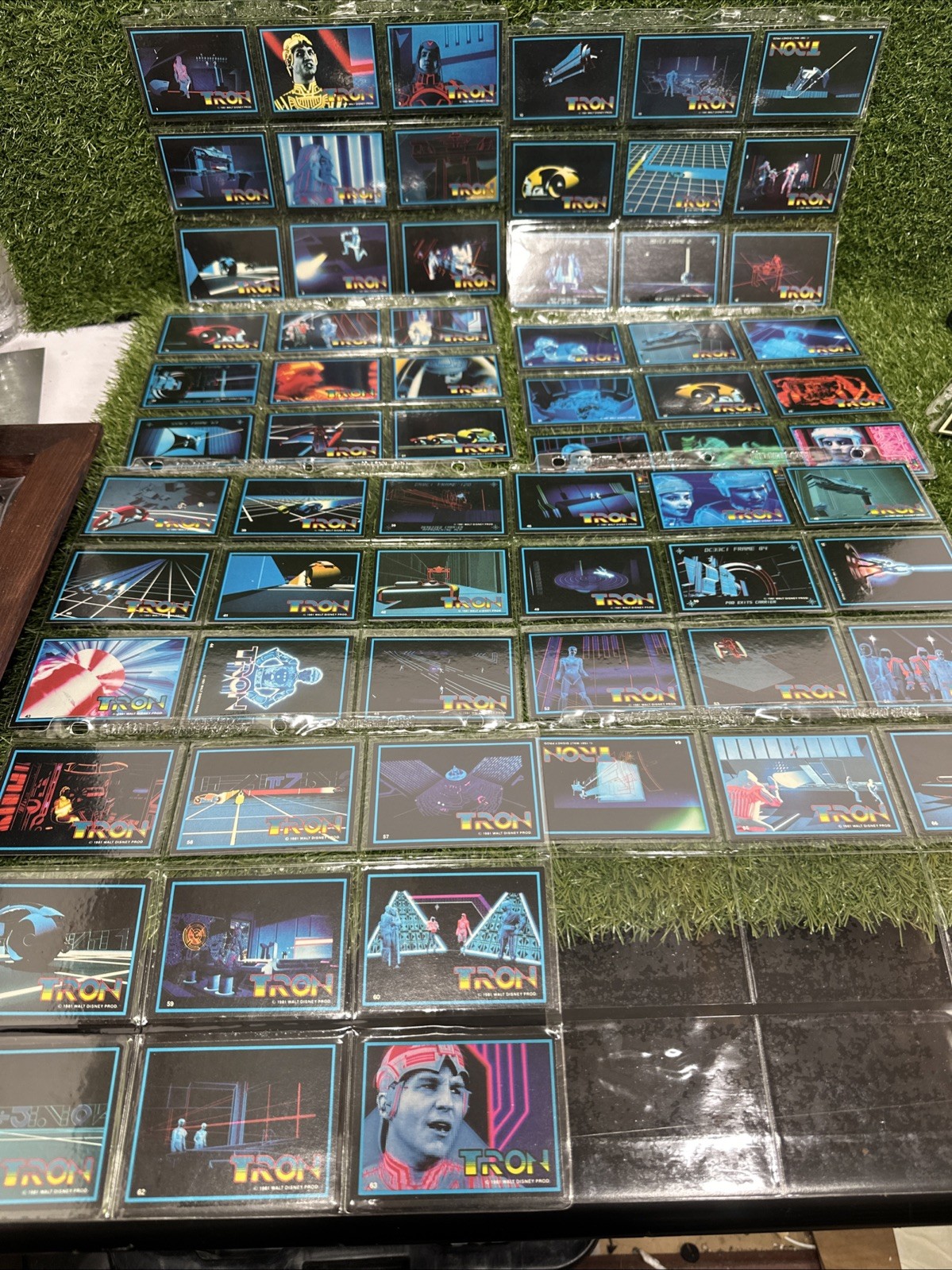 1981 TRON DISNEY TRADING CARDS COMPLETE BASE SET 1-66 & 8 Xtra Sticker Cards
