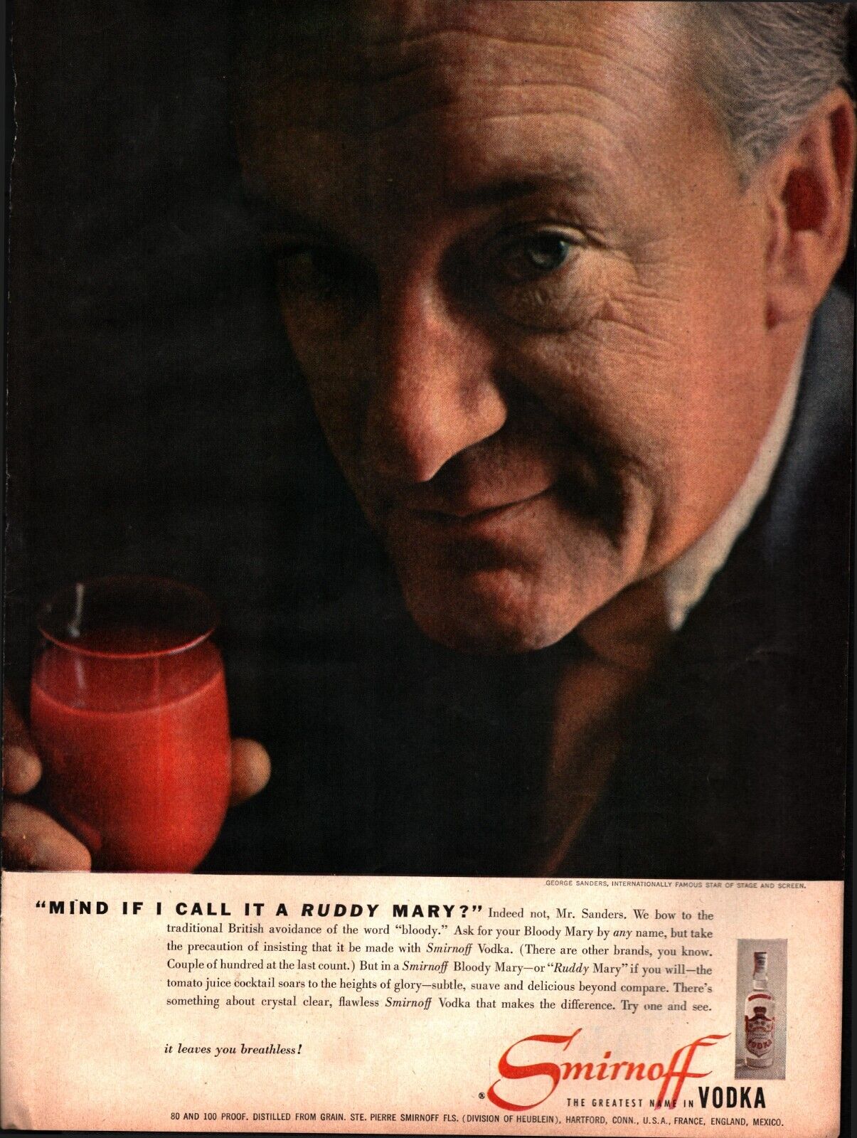 George Sanders 1956 Smirnoff Vodka Ad nostalgic b3