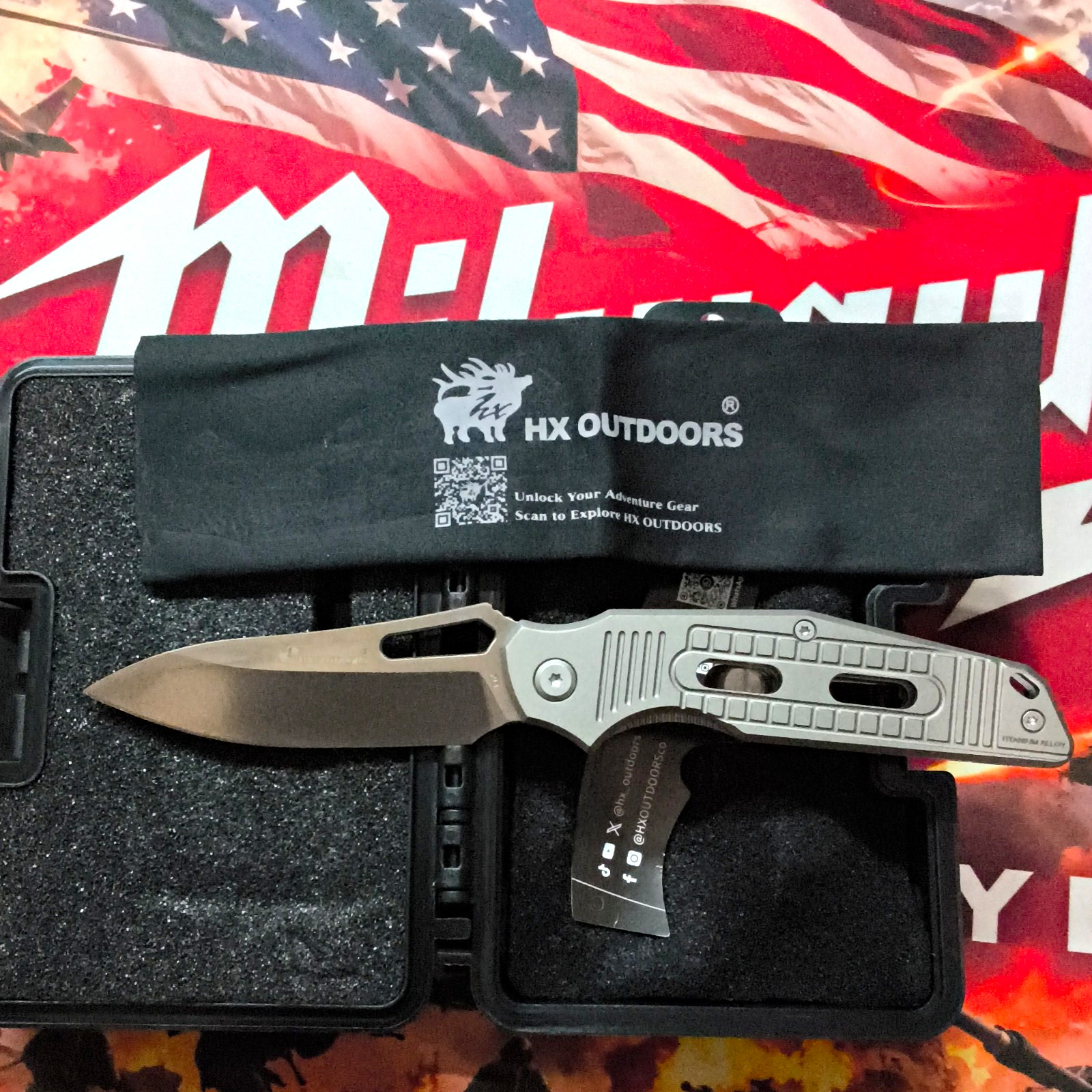 HX Outdoors ZD-15T Pocketknife Frame Lock Manual Drop Point Plain M390 Gray