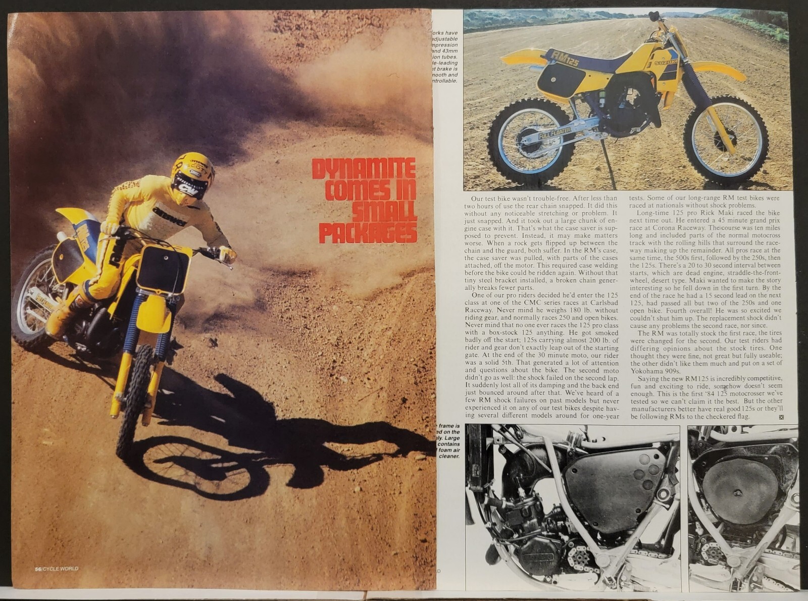 1984 Suzuki RM125 Motorcycle 3p Test Article