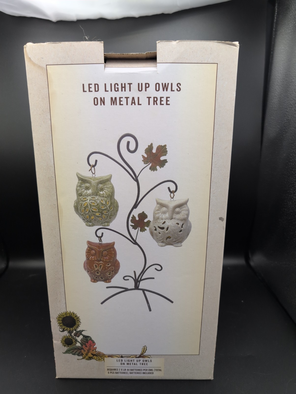 Cracker Barrel LED 3 Owl Lighted On Metal Tree Autumn Fall - NEW