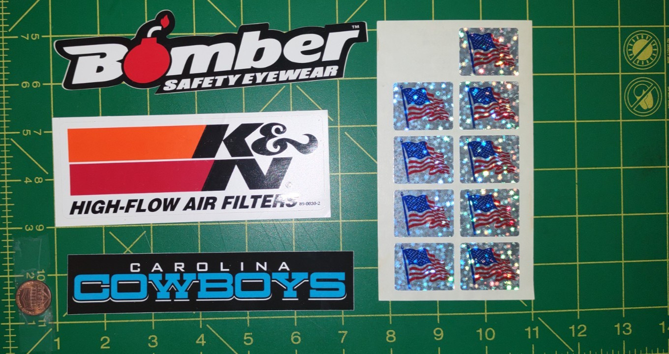 LOT OF 4 MISC LOT Sticker Decal Original old stock SKU#3103K