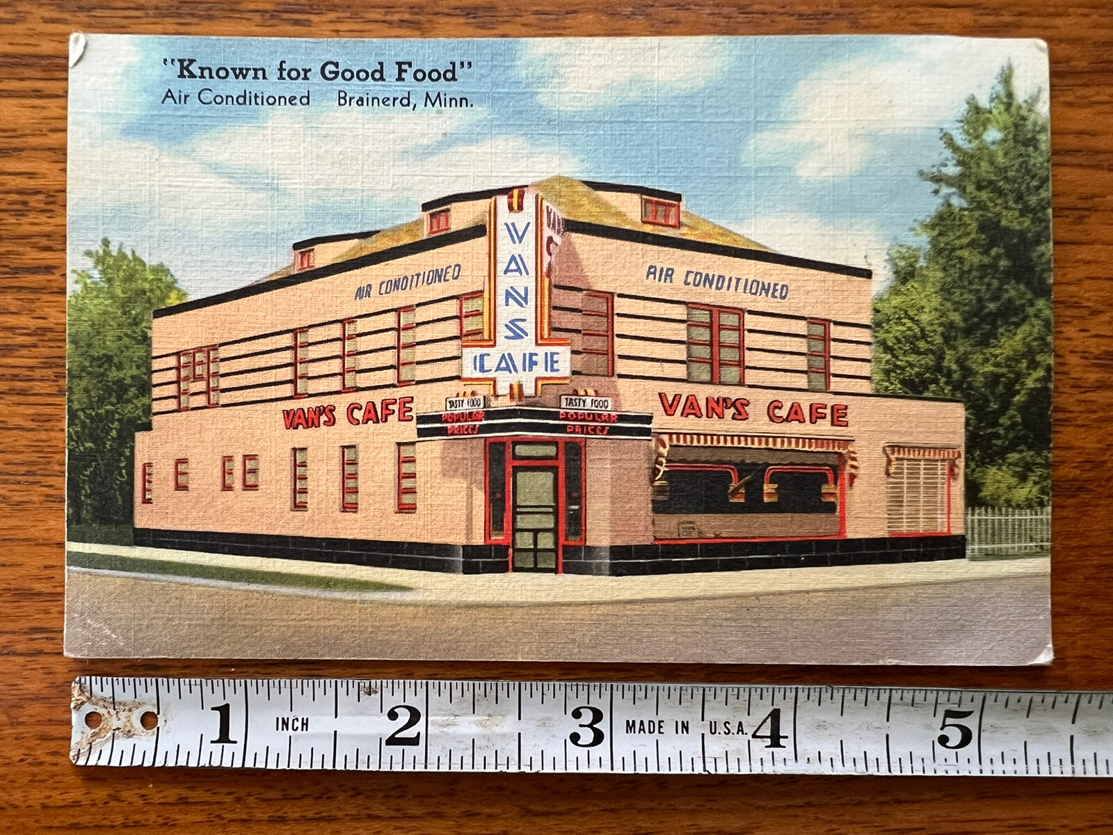  Vintage Postcard Van’s Cafe Brainerd Minnesota Unposted