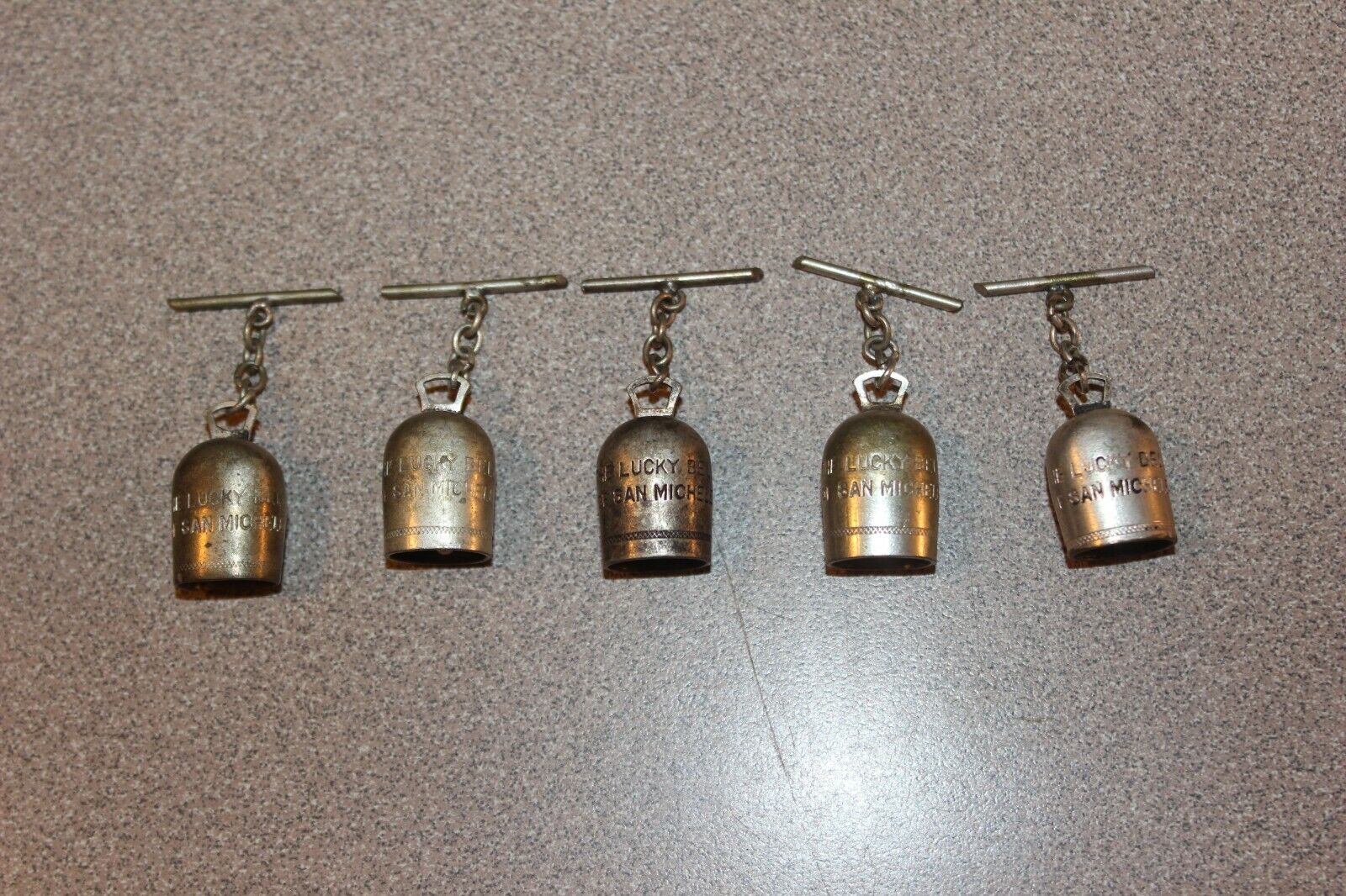 Lot of 5 Vintage Lucky Aviator Charm WW2 Silver Bell San Michele Italy Capri