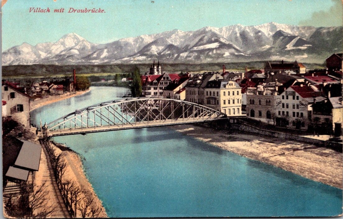 Villach Mit Draubrucke Divided Back Postcard