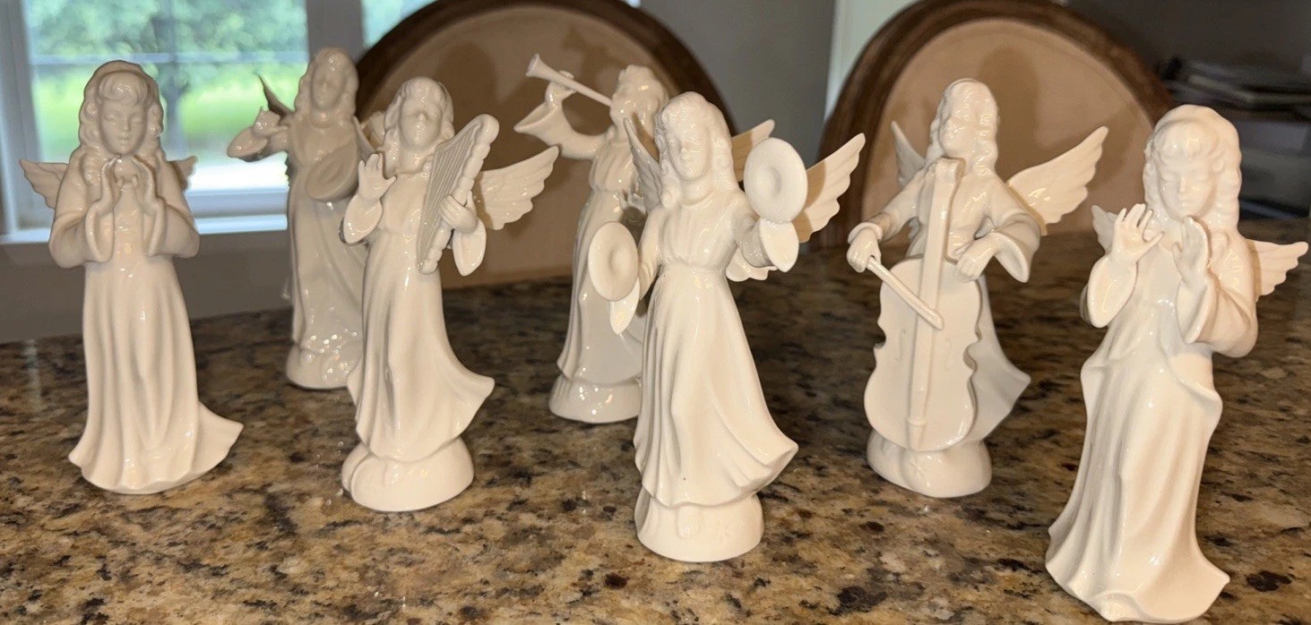 VTG Set Dresden - Germany Angelic Choir, Porcelain White Figurines Christmas VTG Set Dresden - Germany Angelic Choir, Porcelain White Figurines Christmas