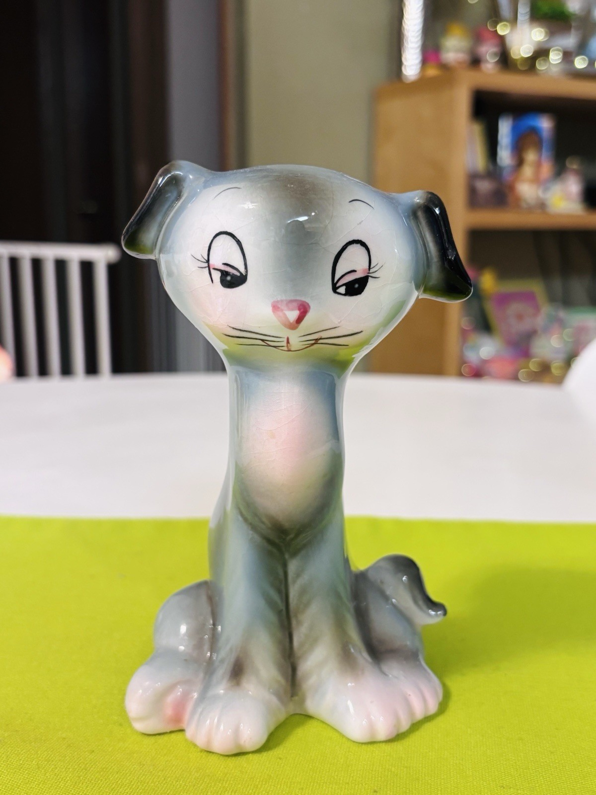 Rare Vintage PY Japan Puppy Dog Ceramic Anthropomorphic Bud Vase Planter