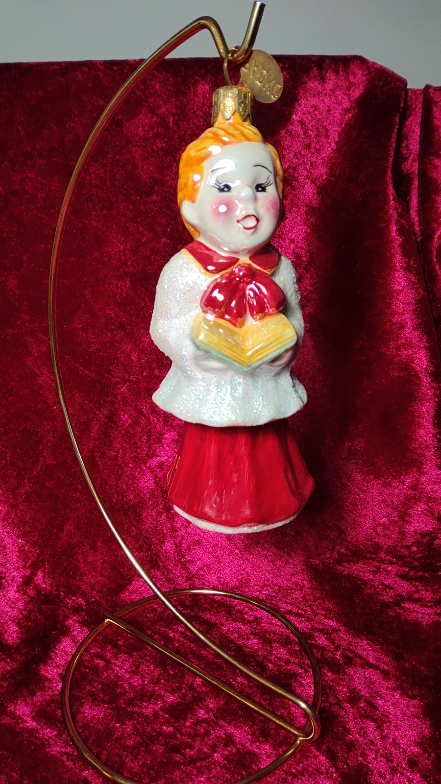 VTG Radko/Holiday Celebrations Ceramic Dangling Caroler Christmas Ornament 5\