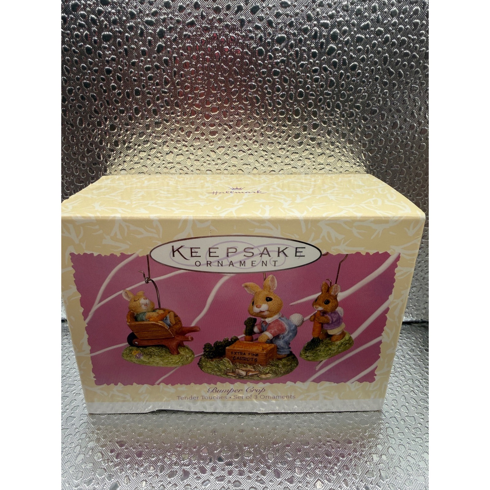 1997 Hallmark Keepsake Bumper Crop Bunny Ornament Set Ed Seale Tender Touches