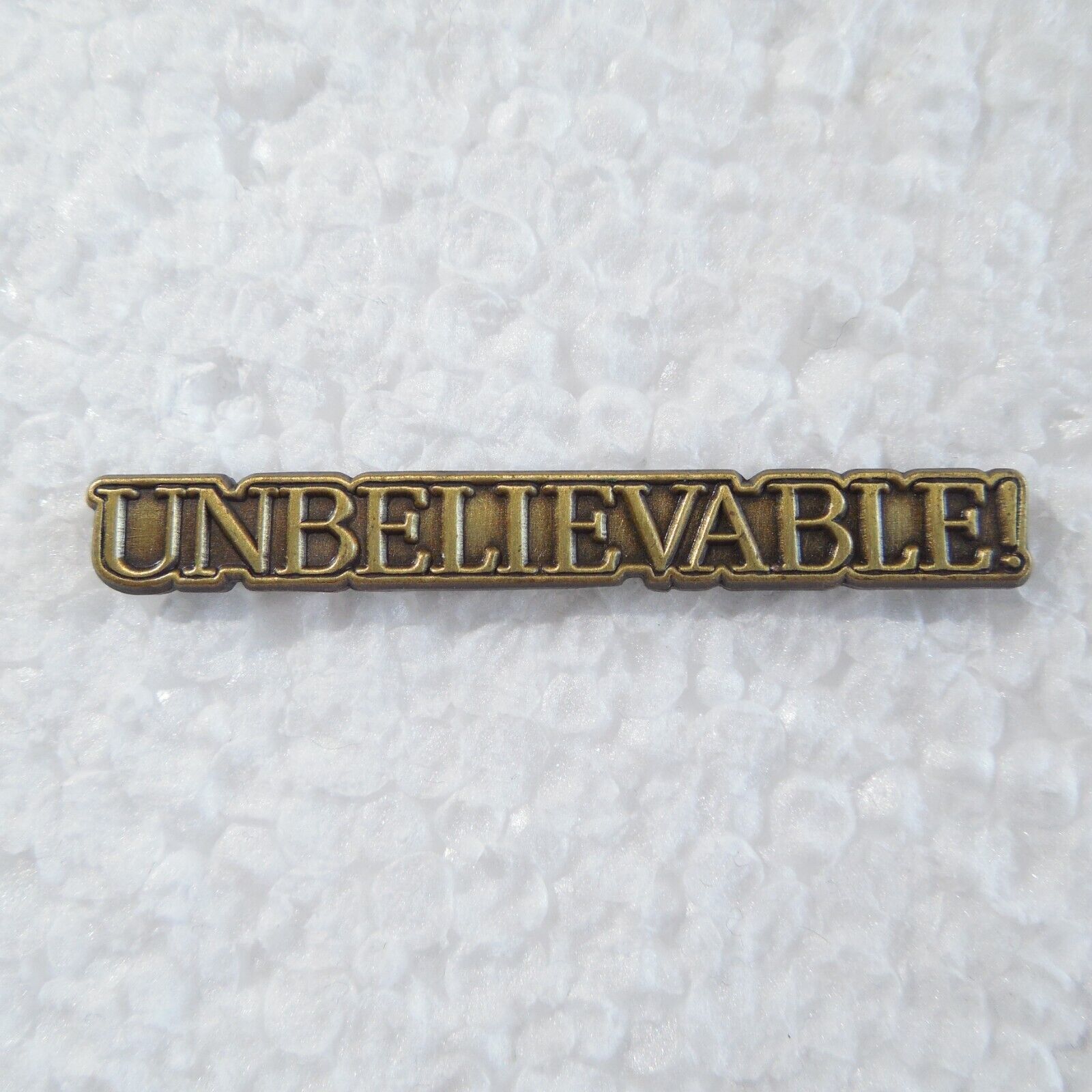 UNBELIEVABLE word text Metal Lapel Bag Hat Pin Pinback Brooch Collectible