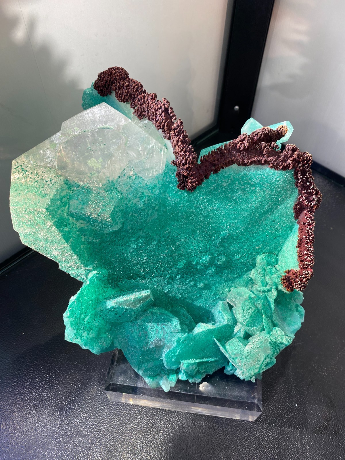 17.6lb Rare Top Natural Aurichalcite Quartz Crystal specimens Collection+stand
