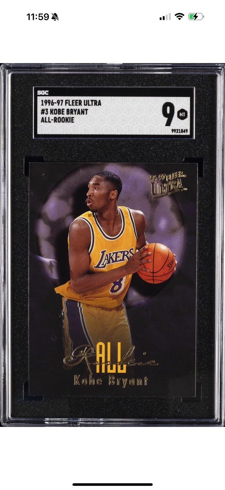 1996-97 FLEER ULTRA ALL-RC #3 KOBE BRYANT SGC 9 Low POP 👁️👁️