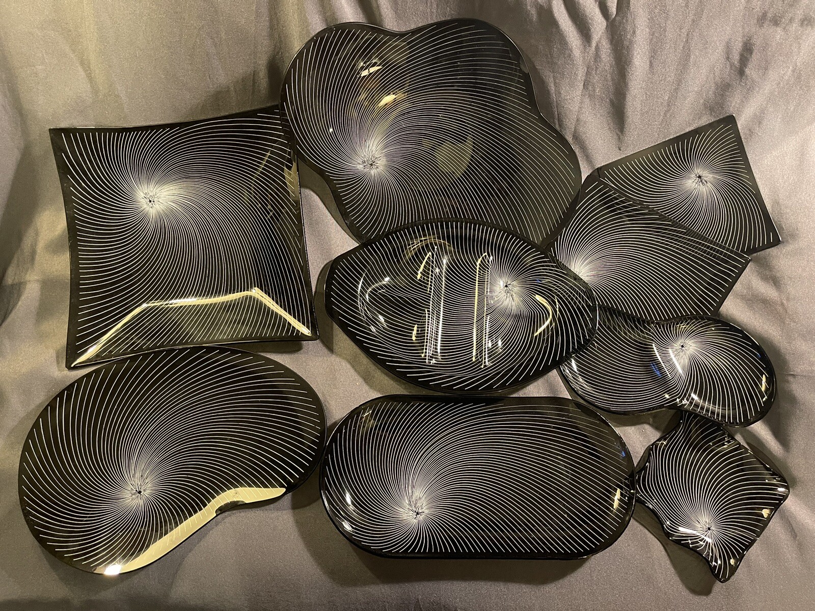 LARGE LOT Lausitzer Glas MCM Mid Century Modern Art Glass Serving Platters