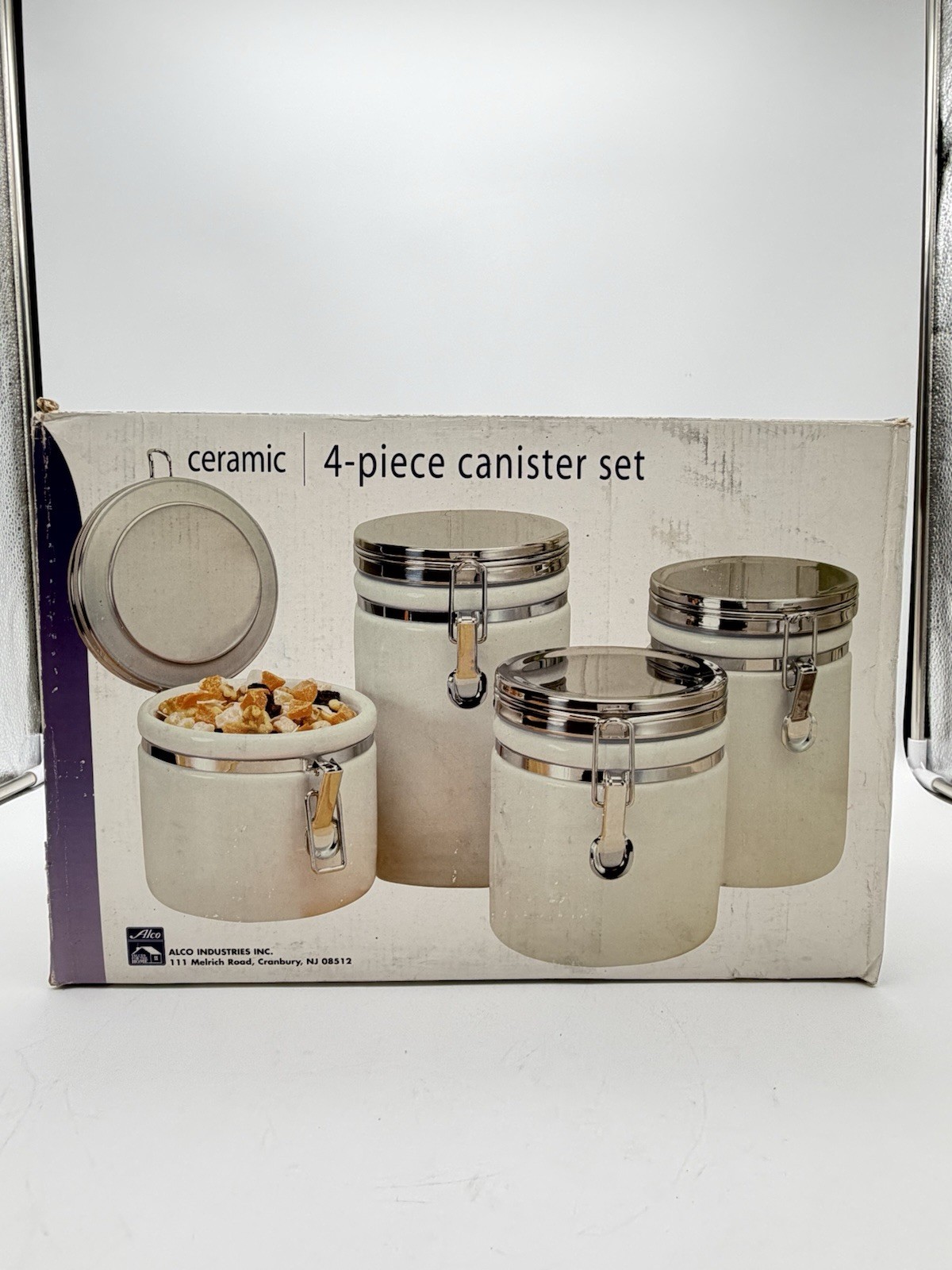 Vintage Alco Industries Ceramic 4-Piece Canister Set NEW Factory Sealed