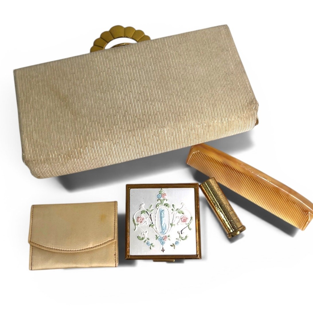 Vintage 1930 30's Merle Norman Cosmetics Clutch Set of 5 Makeup Vanity Art Deco Vintage 1930 30's Merle Norman Cosmetics Clutch Set of 5 Makeup Vanity Art Deco