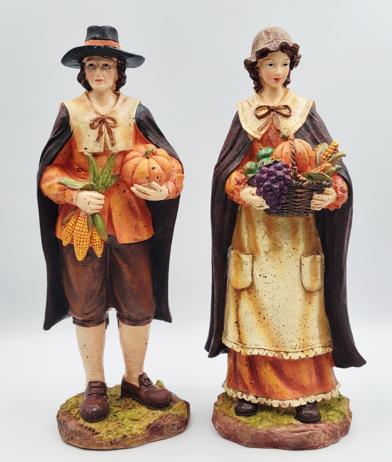 Set of VTG Thanksgiving or Seasonal Autumn Harvest Pilgrim Tabletop Figurines