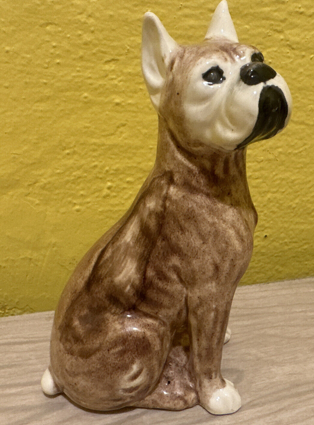 Vintage Ceramic Boxer dog 7” Tall 4” Wide Very Good Condition