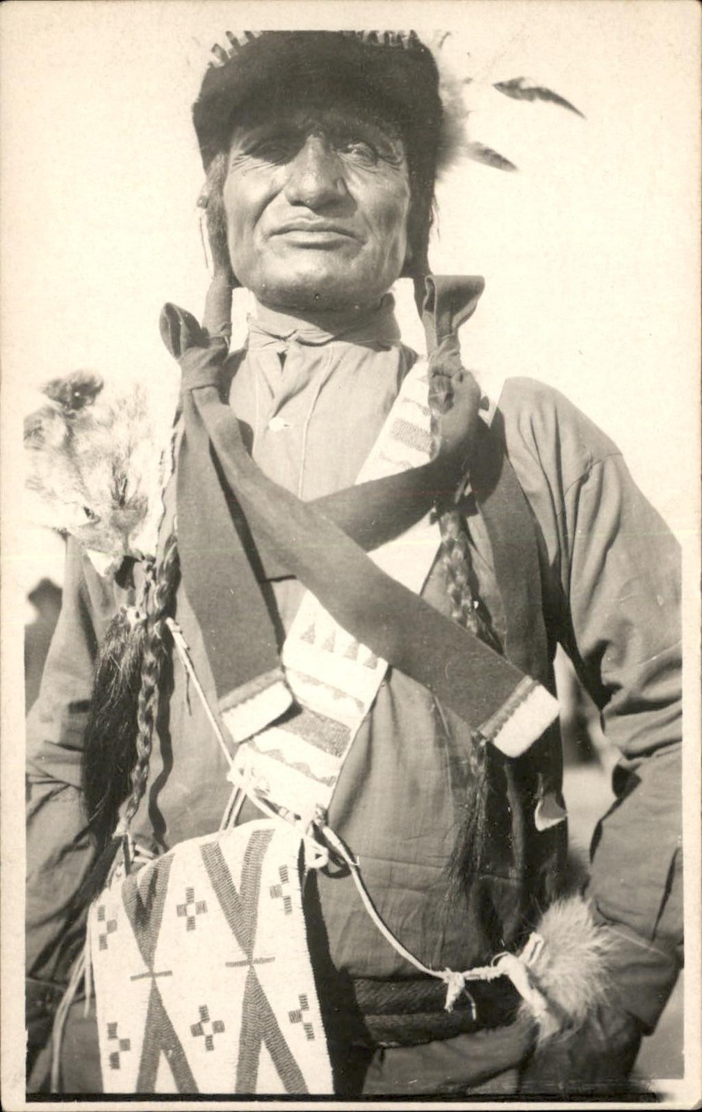 Native American portrait Beautiful Close-Up Pierre SD Cancel c1910 RPPC bhn
