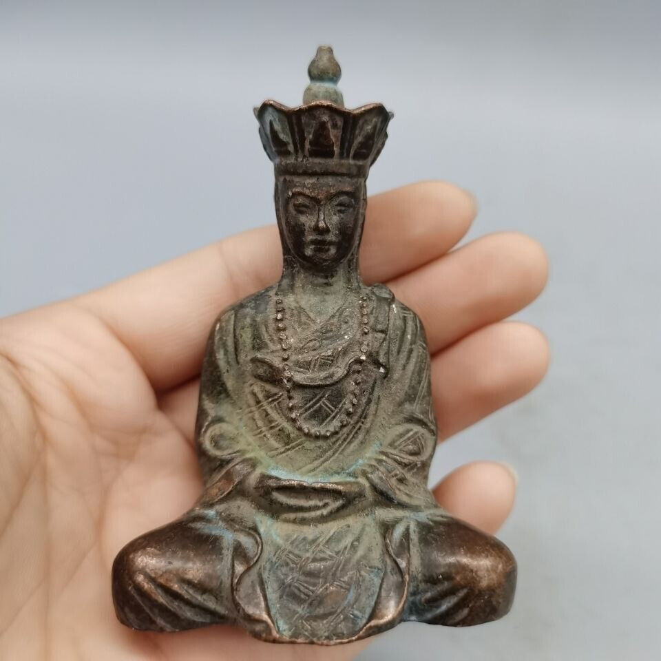 Art collection bronze handmade buddha Tang Monk Figure statue netsuke tea pet