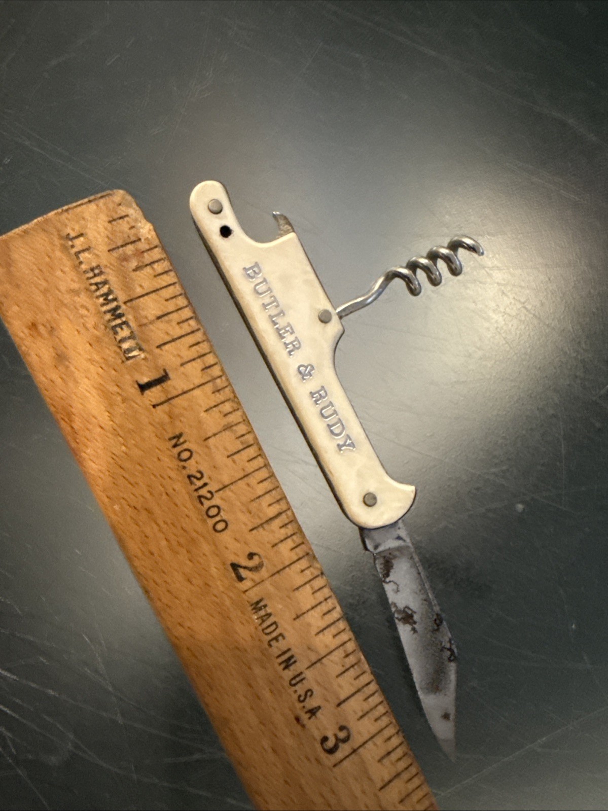 Vintage Miniature Folding Pocket Knife & Corkscrew & Bottle opener