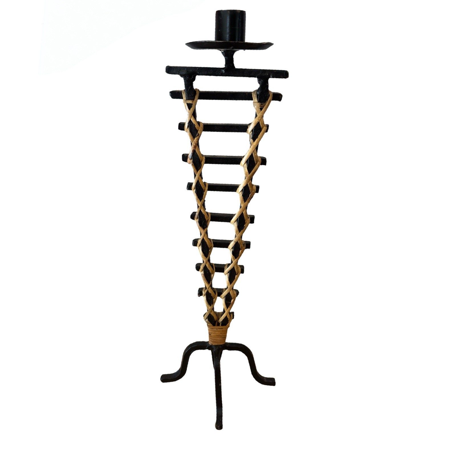 Vintage MCM Laurids Lonborg (?) Scandinavia Ladder Wrought Iron Candlestick READ Vintage MCM Laurids Lonborg (?) Scandinavia Ladder Wrought Iron Candlestick READ