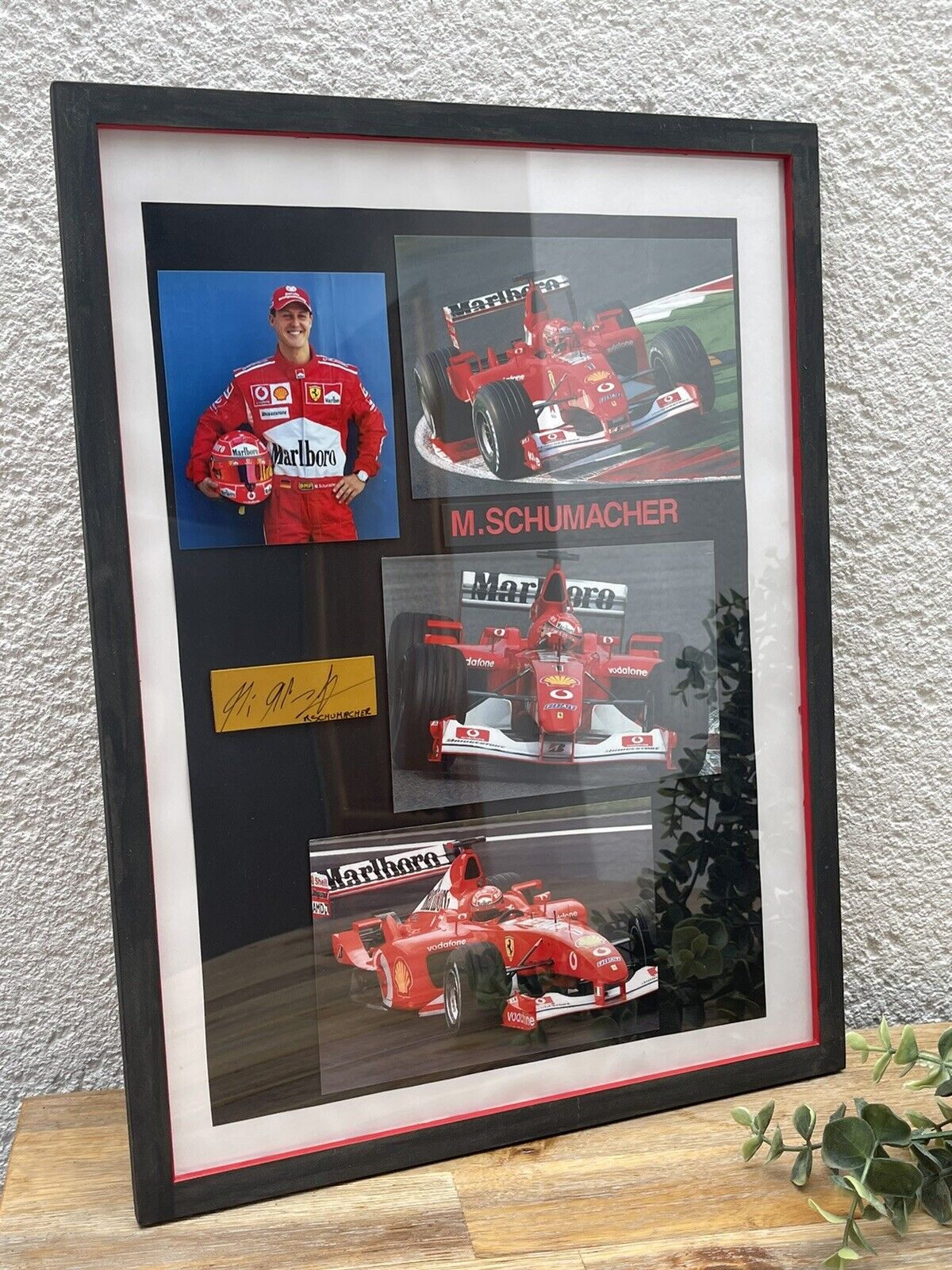 Michael Schumacher Autograph with Official Photos Ferrari Formula 1 Frame