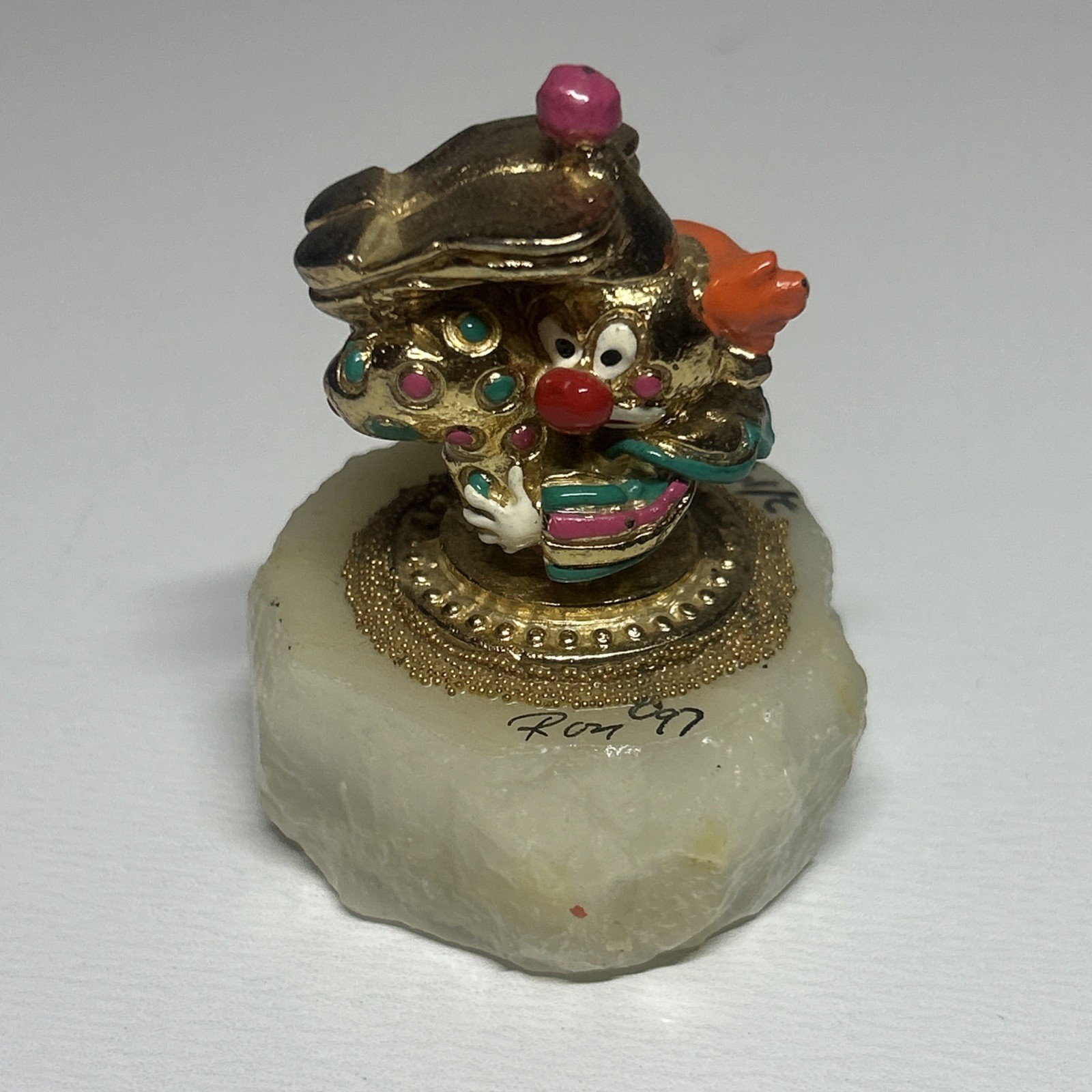 Vintage Ron Lee Golden Clown with Feet In Air 1997  #200 Of 2500 RARE