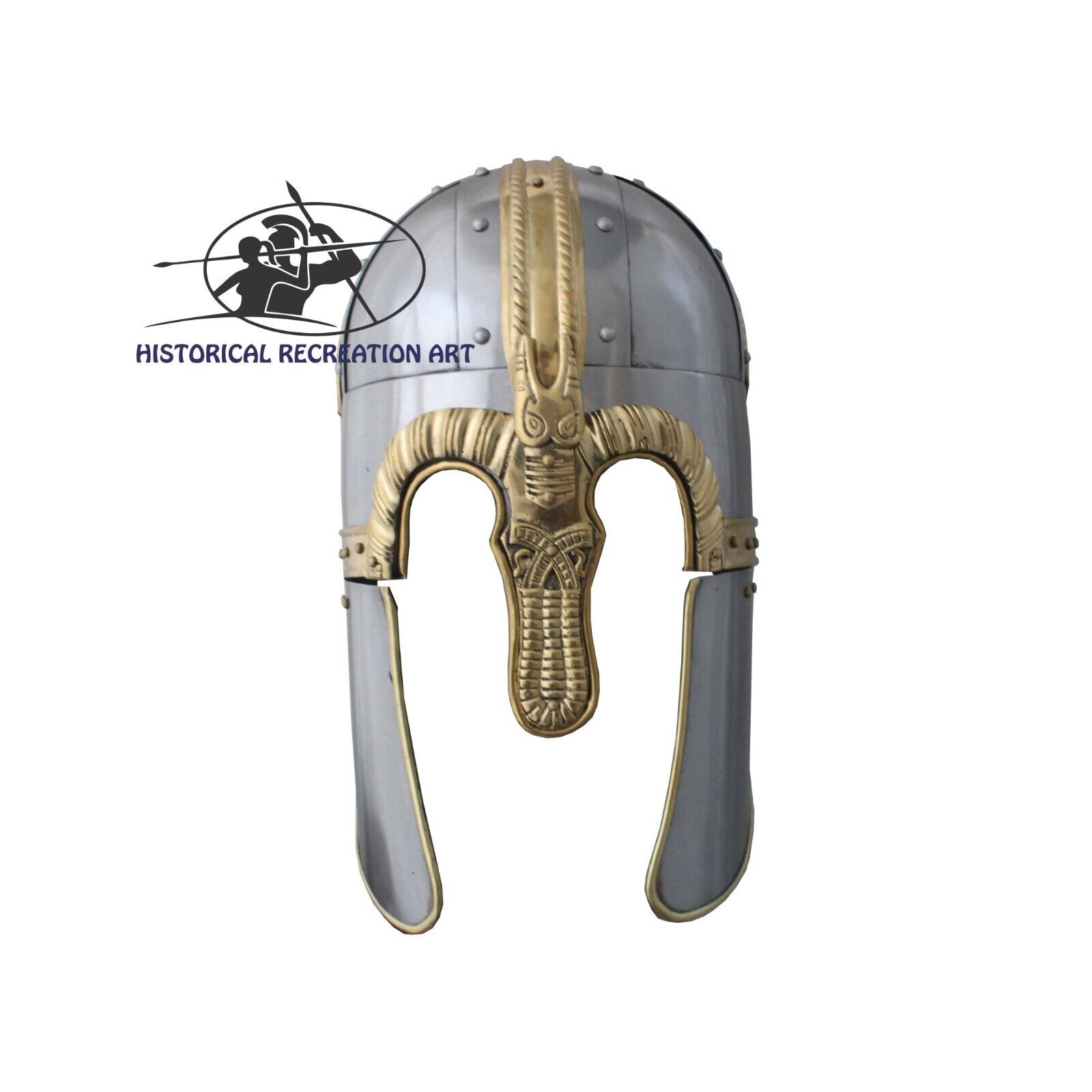 Viking Coppergate Helmet with Handmade Brass Crafting Design | Halloween Gift