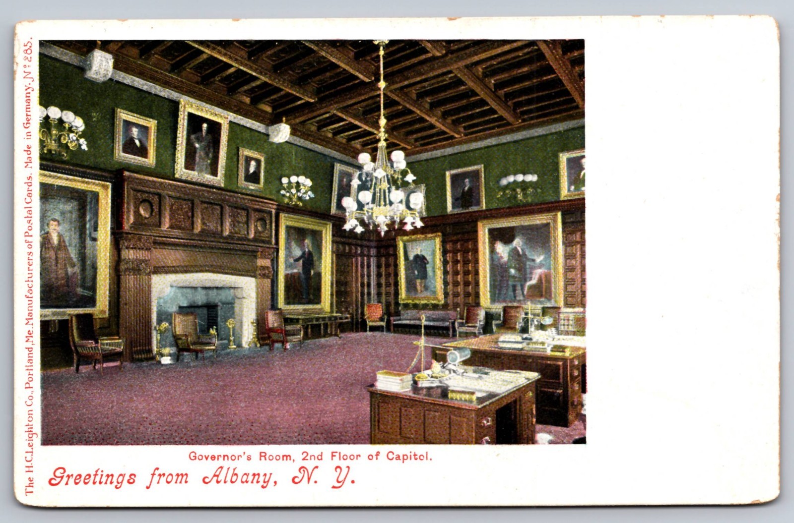 Greetings From Albany New York Governor\'s Room 2nd Floor Capitol c.1900s