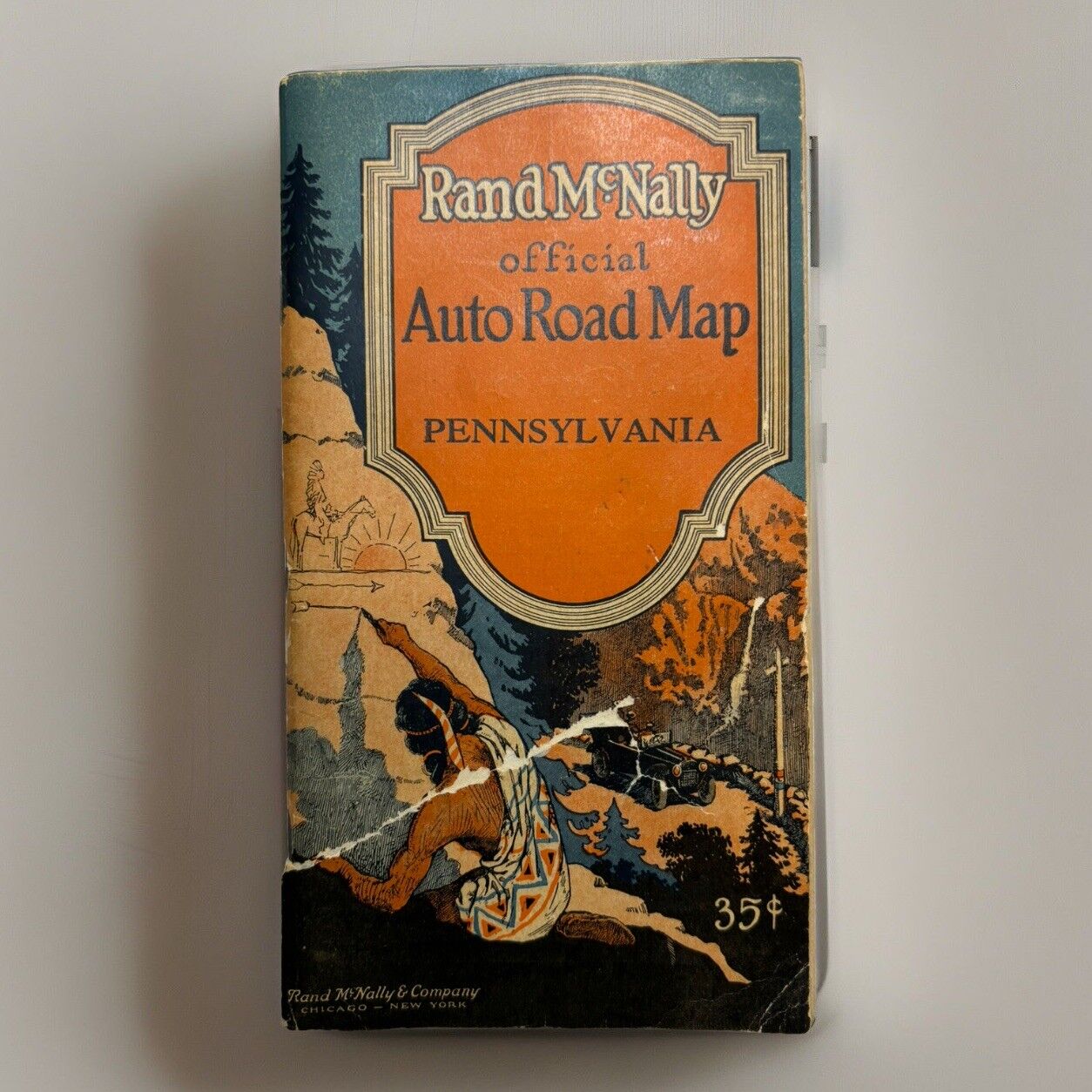 ROAD MAP: 1926 - Rand McNally - Auto Road Map of Pennsylvania