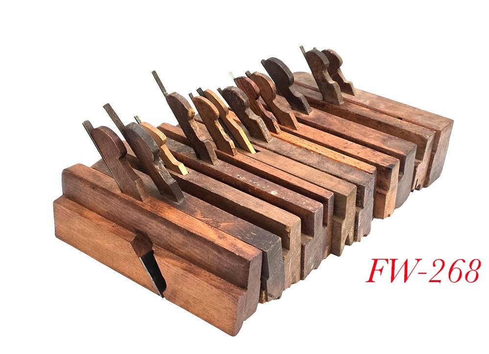 large lot wood wooden MOLDING PLANE TOOL LOT complex side beads others