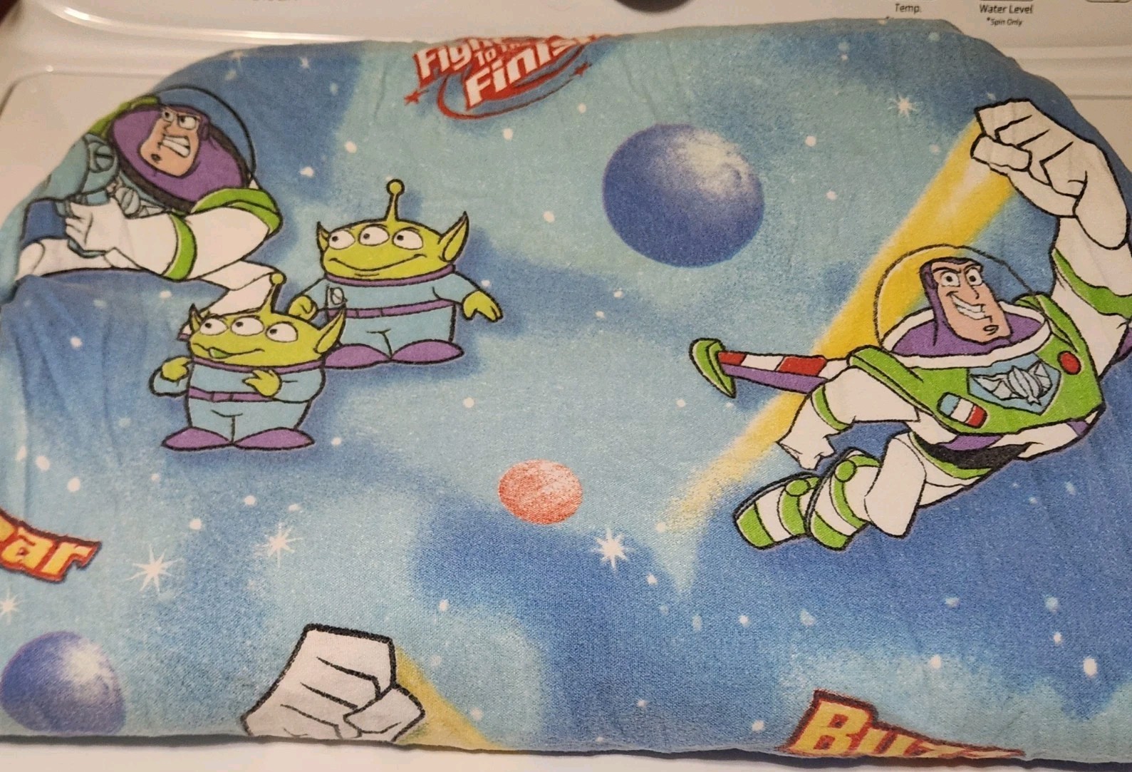 Vintage Rare Disney Toy Story 1995 Twin Flat Sheet  Buzz Lightyear Blue