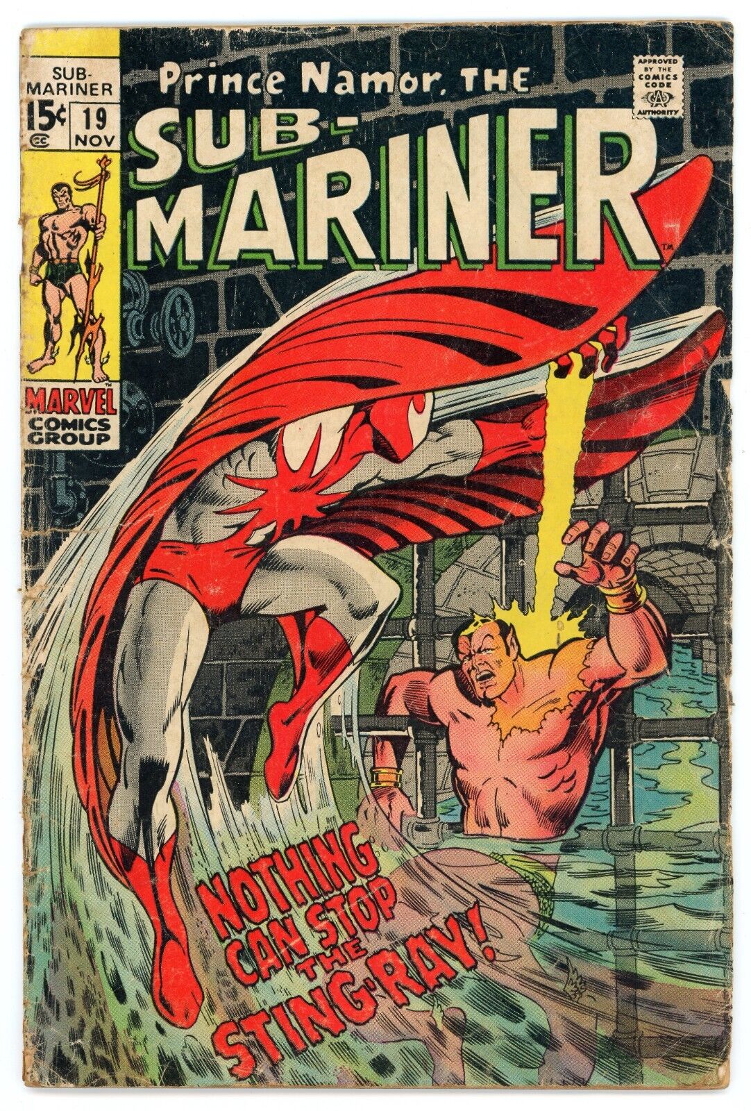 Sub-Mariner #19 Nothing Can Stop Sting-Ray Nov 1969 Marvel (1st App Sting-Ray)